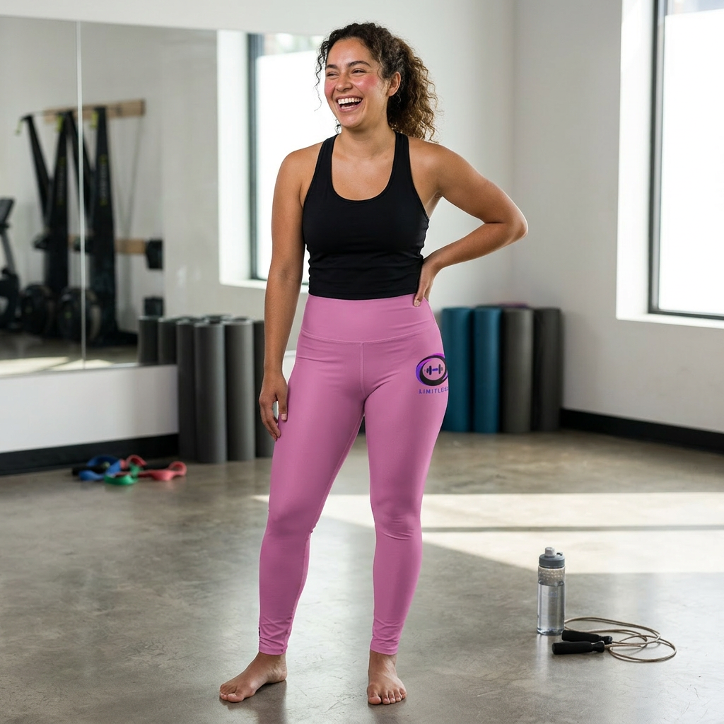 “Limitless” High-Waisted Leggings (Pink)