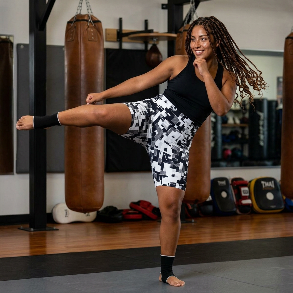 “Limitless” Digital Women's Shorts (Black & White)