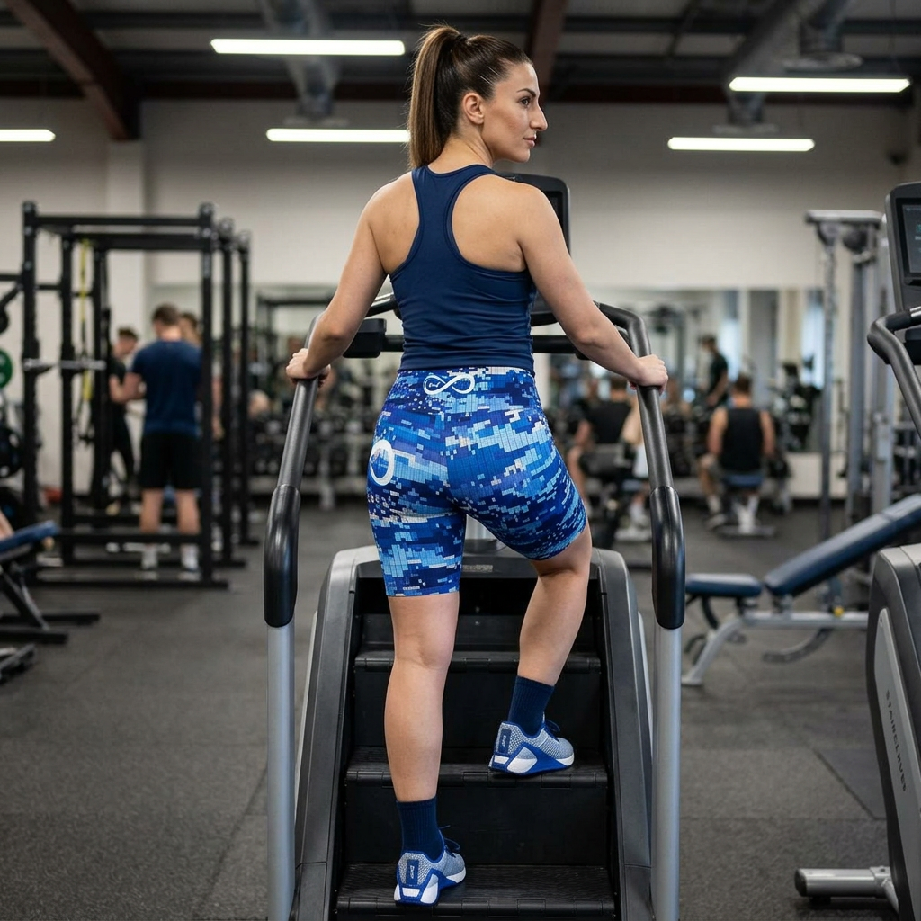 “Limitless” Camo Women's Bike Shorts (Blue)