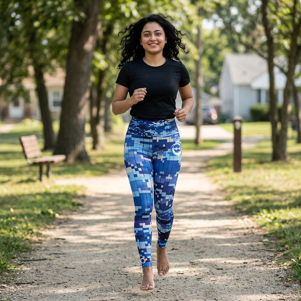 “Limitless” Camo High-Waisted Leggings (Blue)