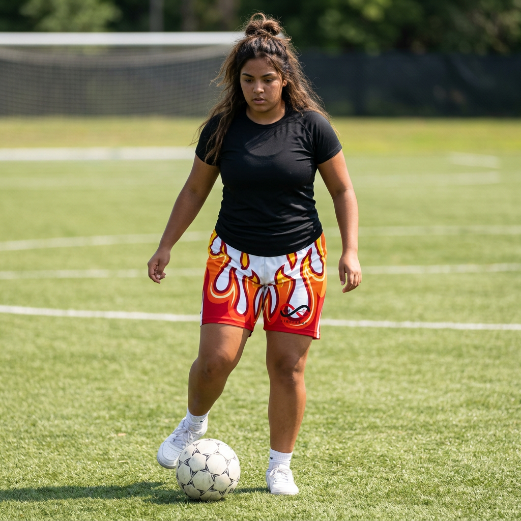 “Limitless” Flame Basketball Shorts (Red)
