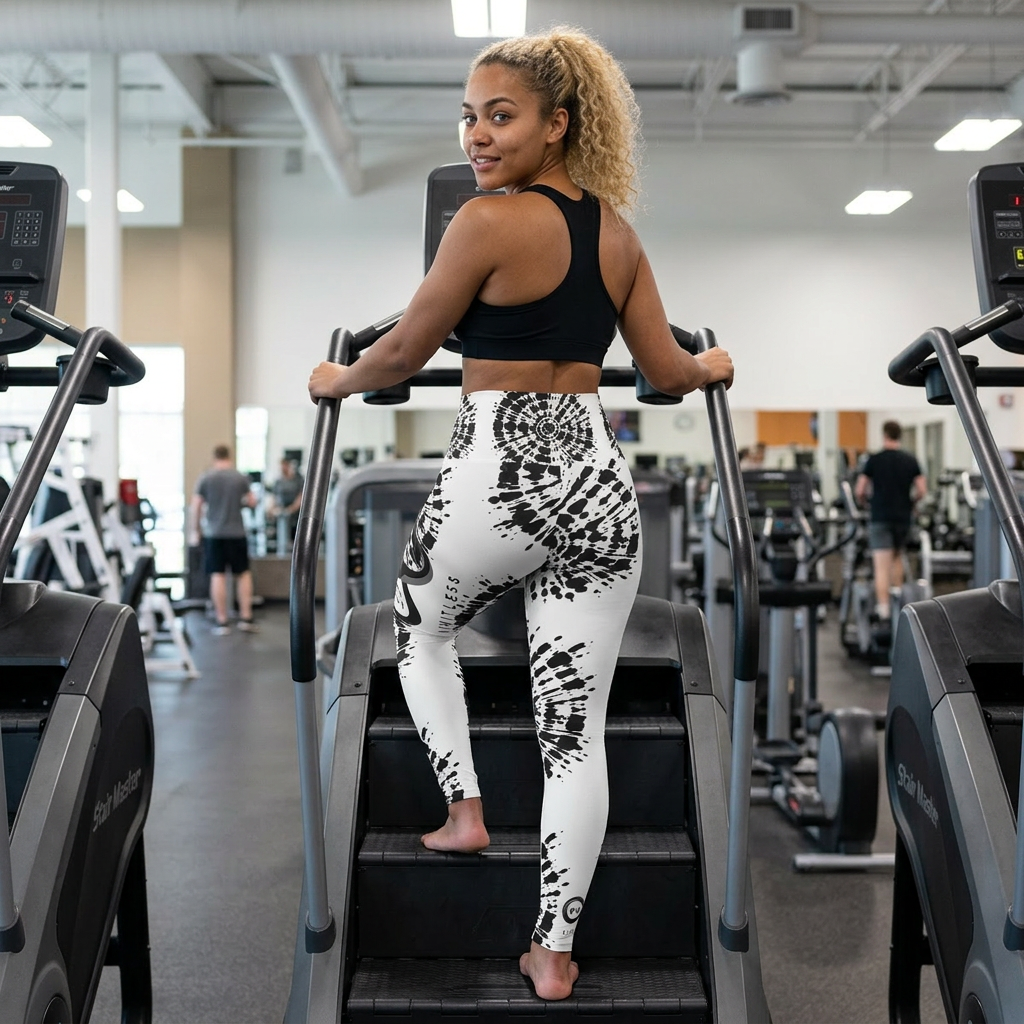 “Limitless” High Waisted Leggings (White Tie Dye)