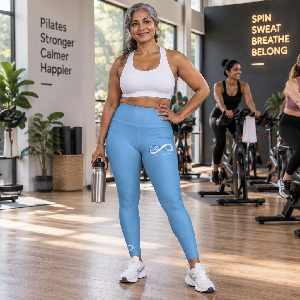 “Limitless” High-Waisted Leggings (Light Blue)
