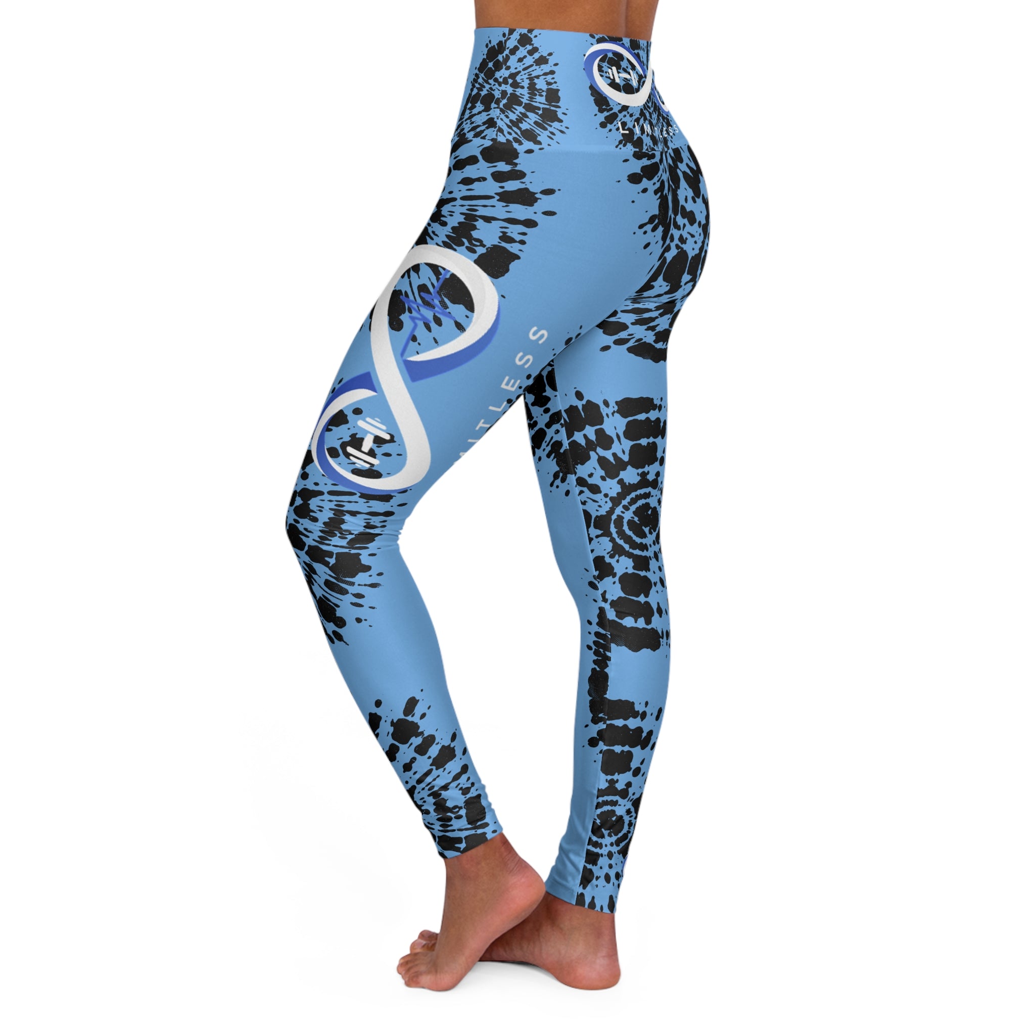 “Limitless” High Waisted Leggings (Light Blue Tie Dye)