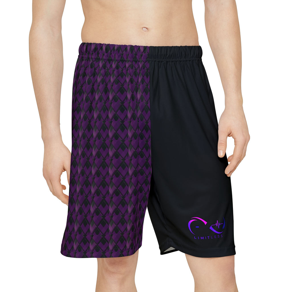 “Limitless” 50/50 Basketball Shorts (Purple)