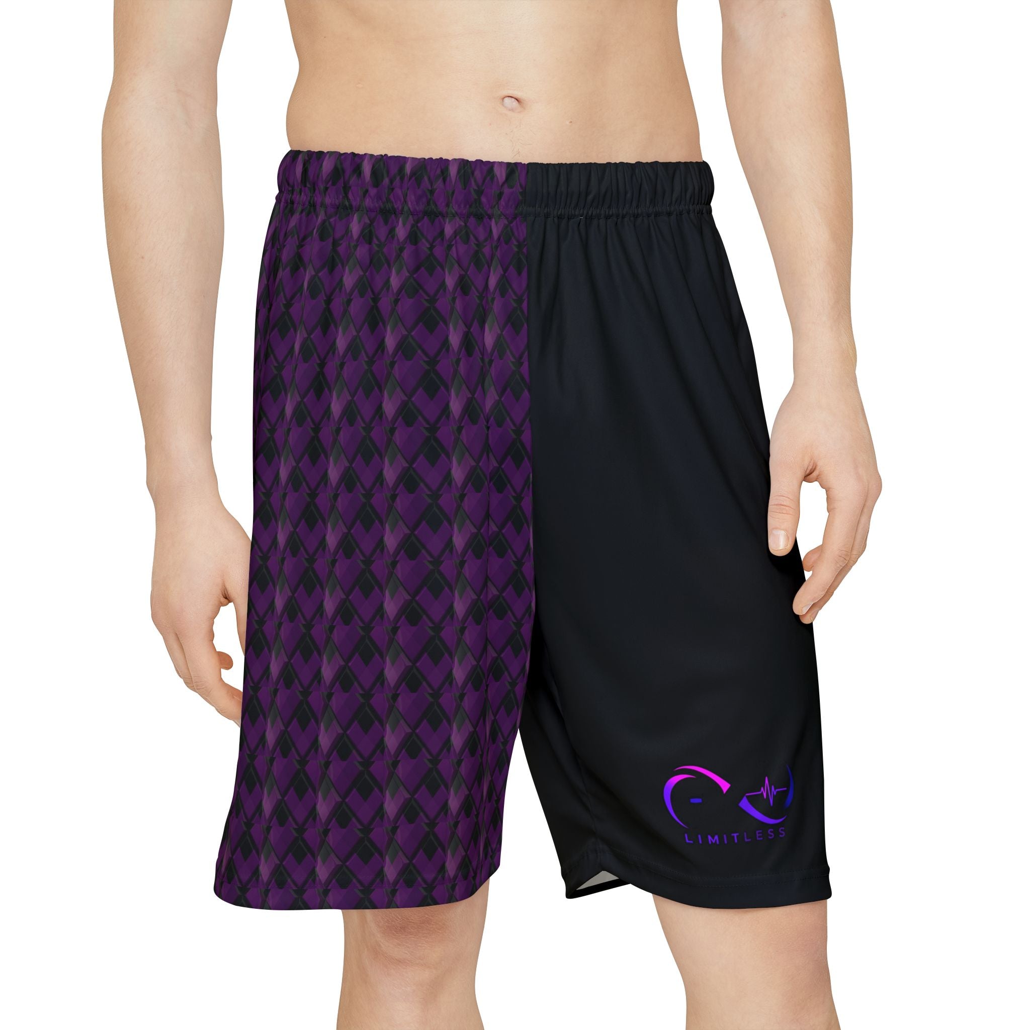 “Limitless” 50/50 Basketball Shorts (Purple)