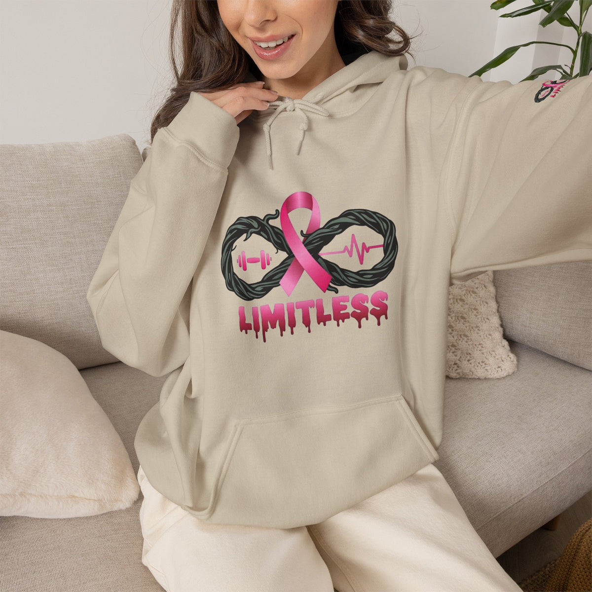 “Limitless” Breast Cancerween Unisex Hooded Sweatshirt