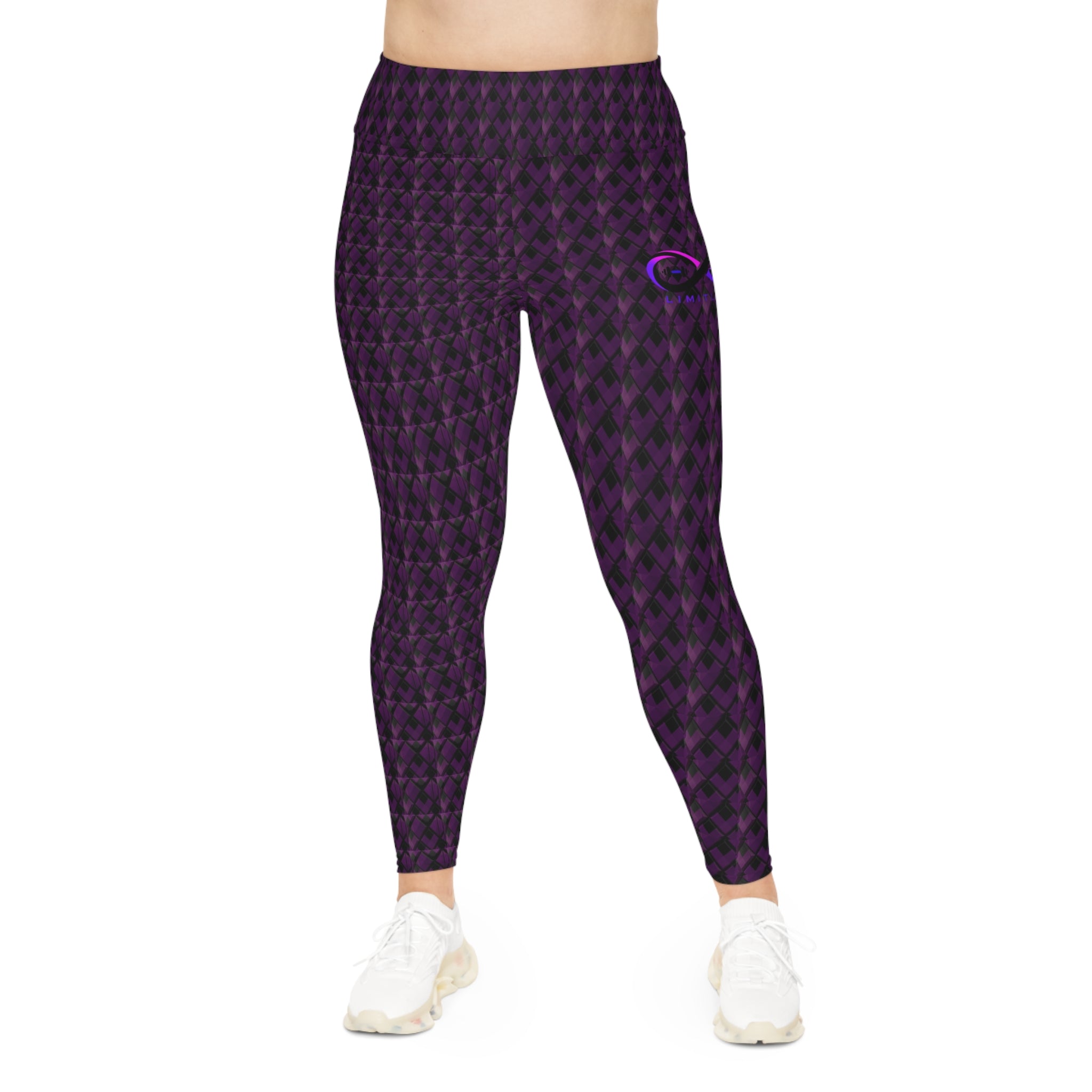 “Limitless” Diamond More to Love Leggings (Purple)
