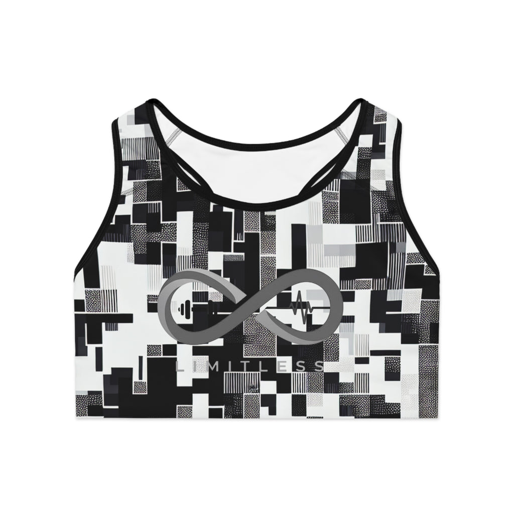 “Limitless” Digital Sports Bra (Black &White)