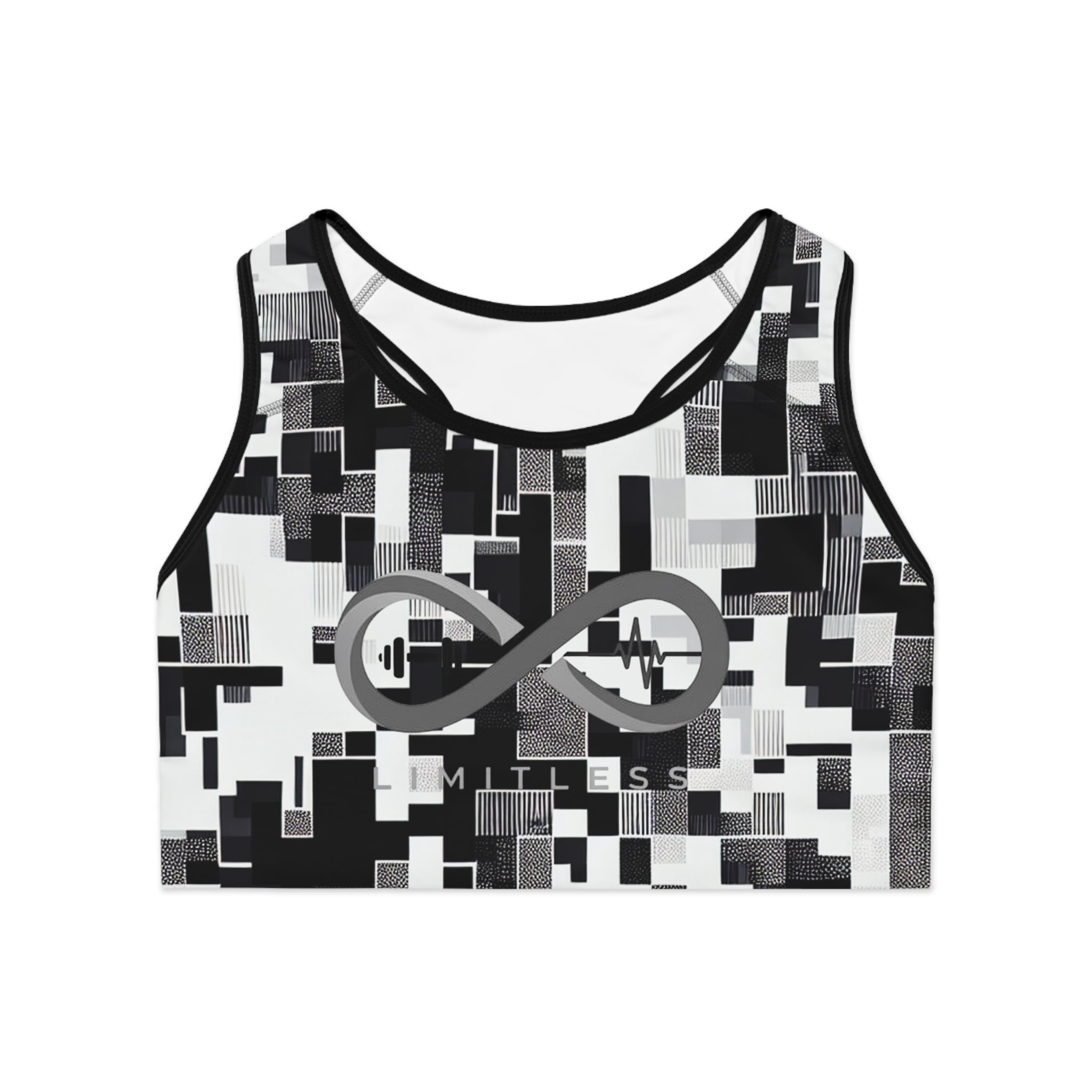 “Limitless” Digital Sports Bra (Black &White)