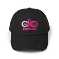 “Limitless” “Breast Cancer Awareness” Unisex Distressed Cap