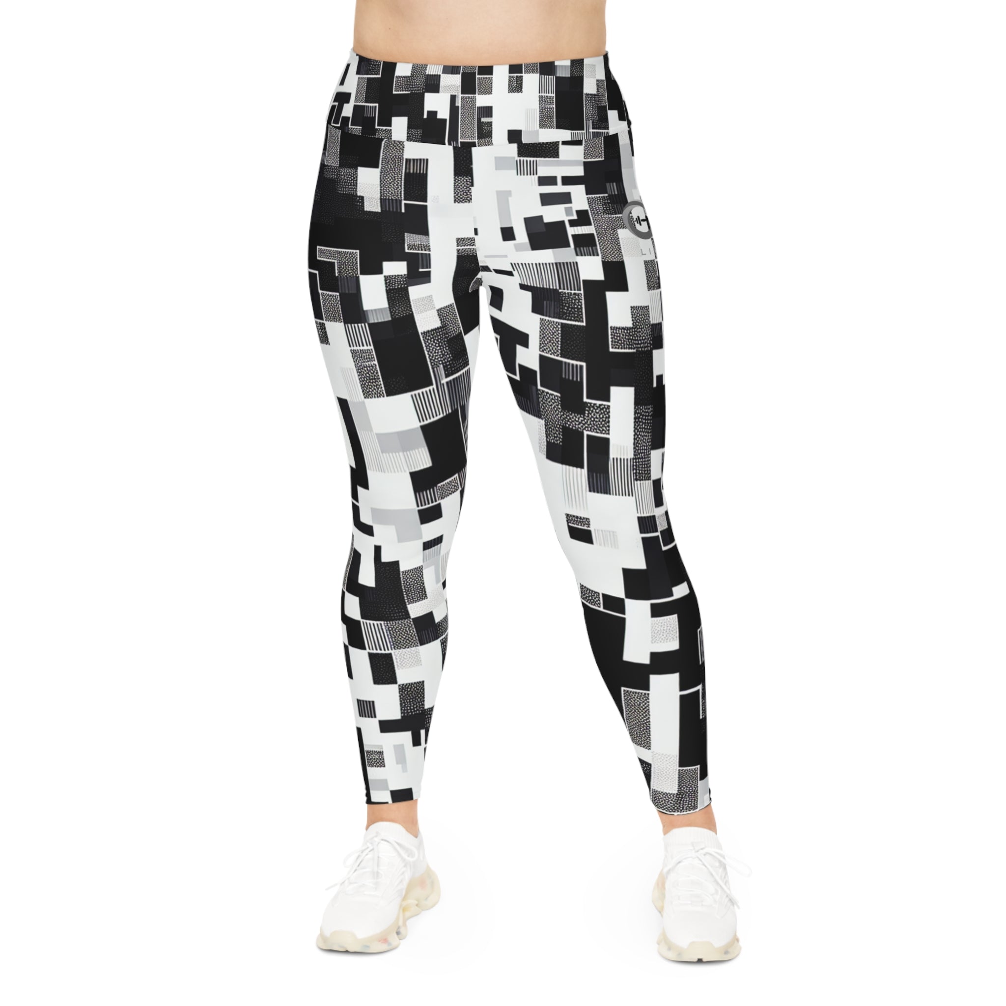 “Limitless” Digital More to Love Leggings (Black & White)