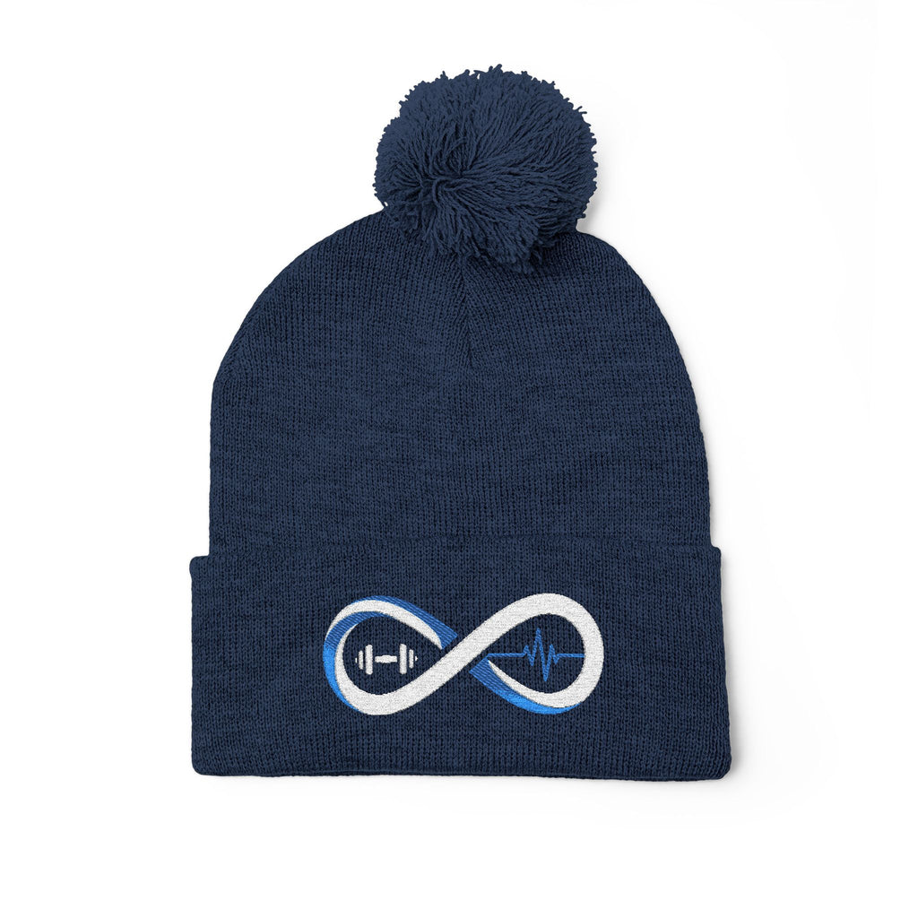 “Limitless” Pom-Pom Knit Cap (Embroidery)