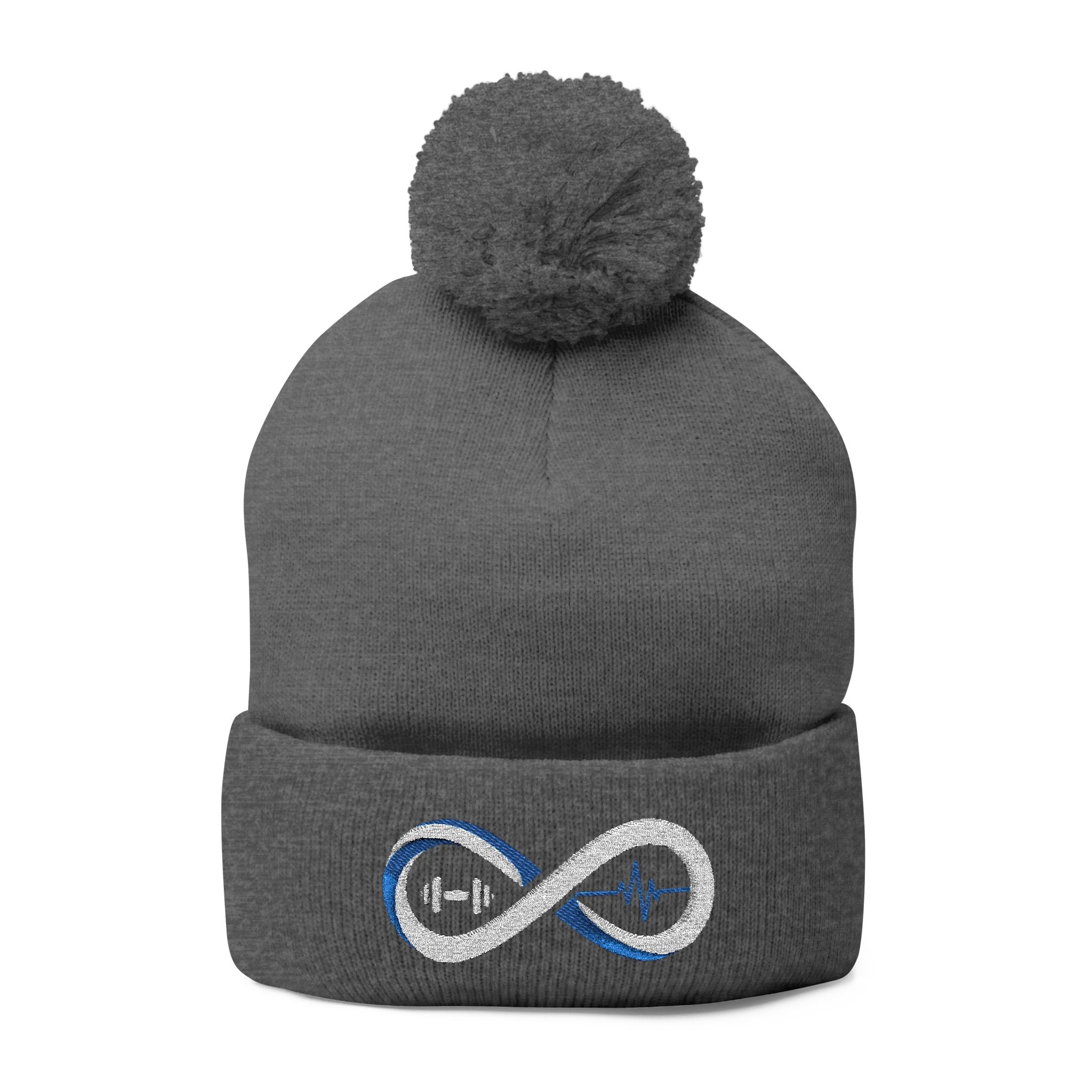 “Limitless” Pom-Pom Knit Cap (Embroidery)
