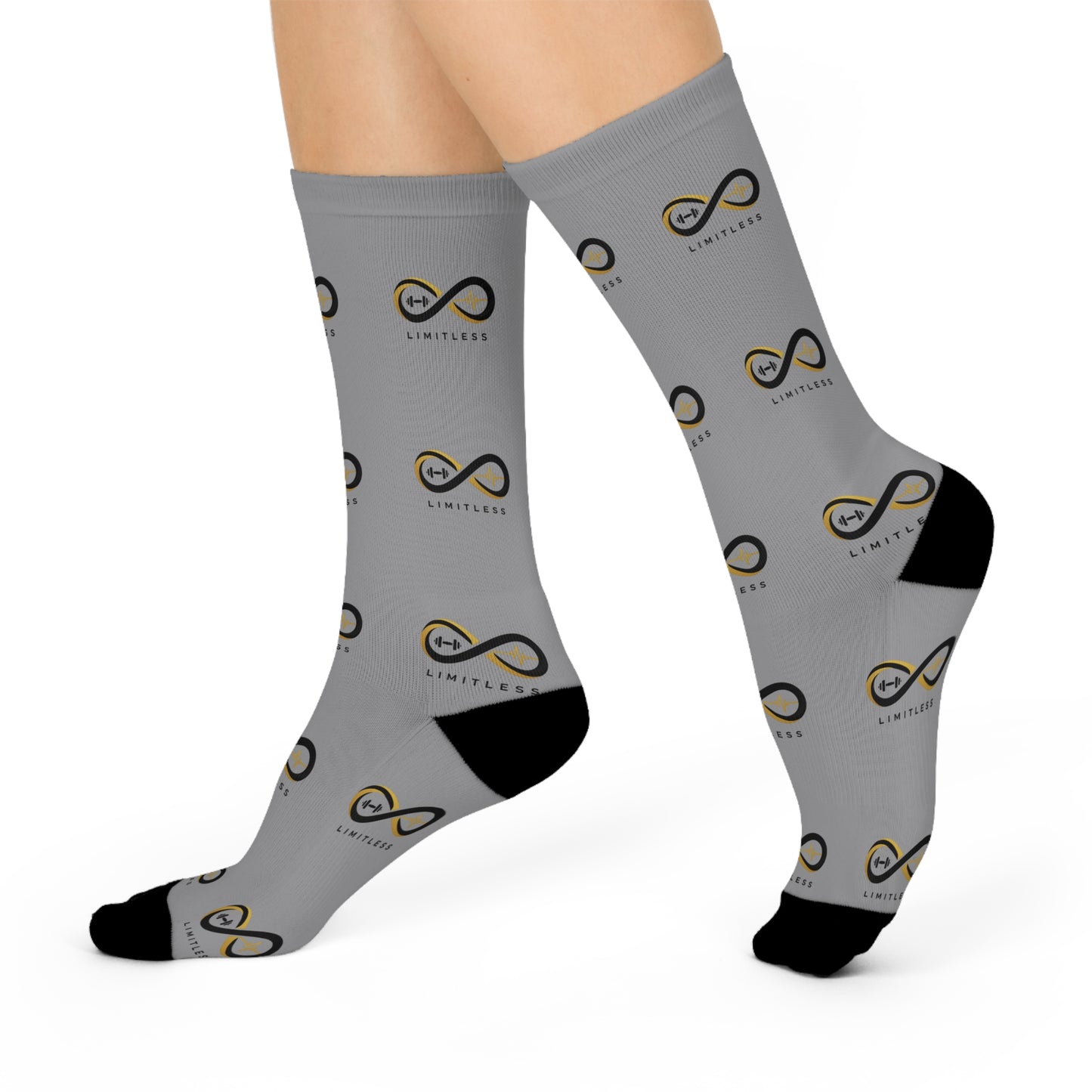 “Limitless” Cushioned Crew Socks: Grey