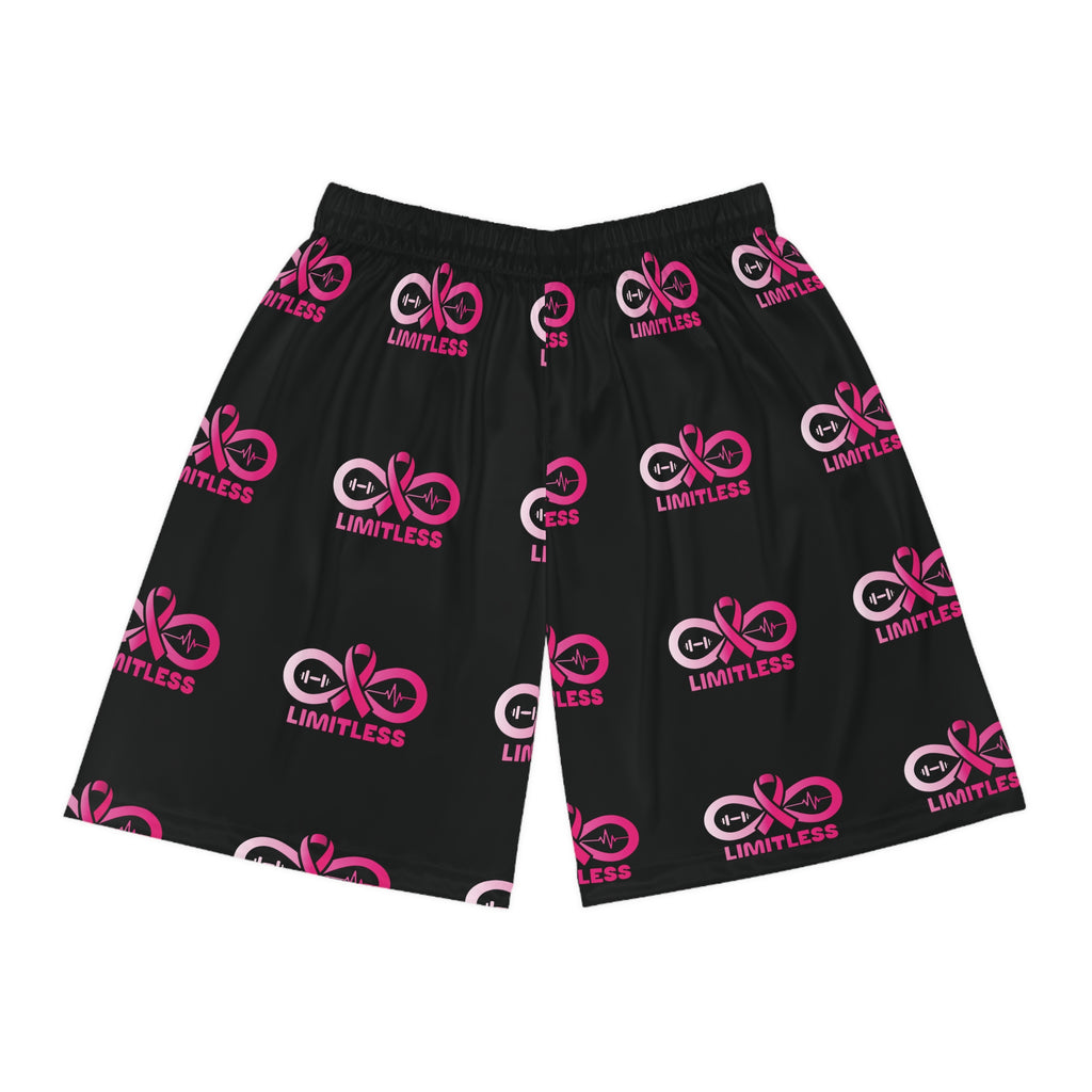 “Limitless” “Breast Cancer Awareness” Basketball Shorts (Black)