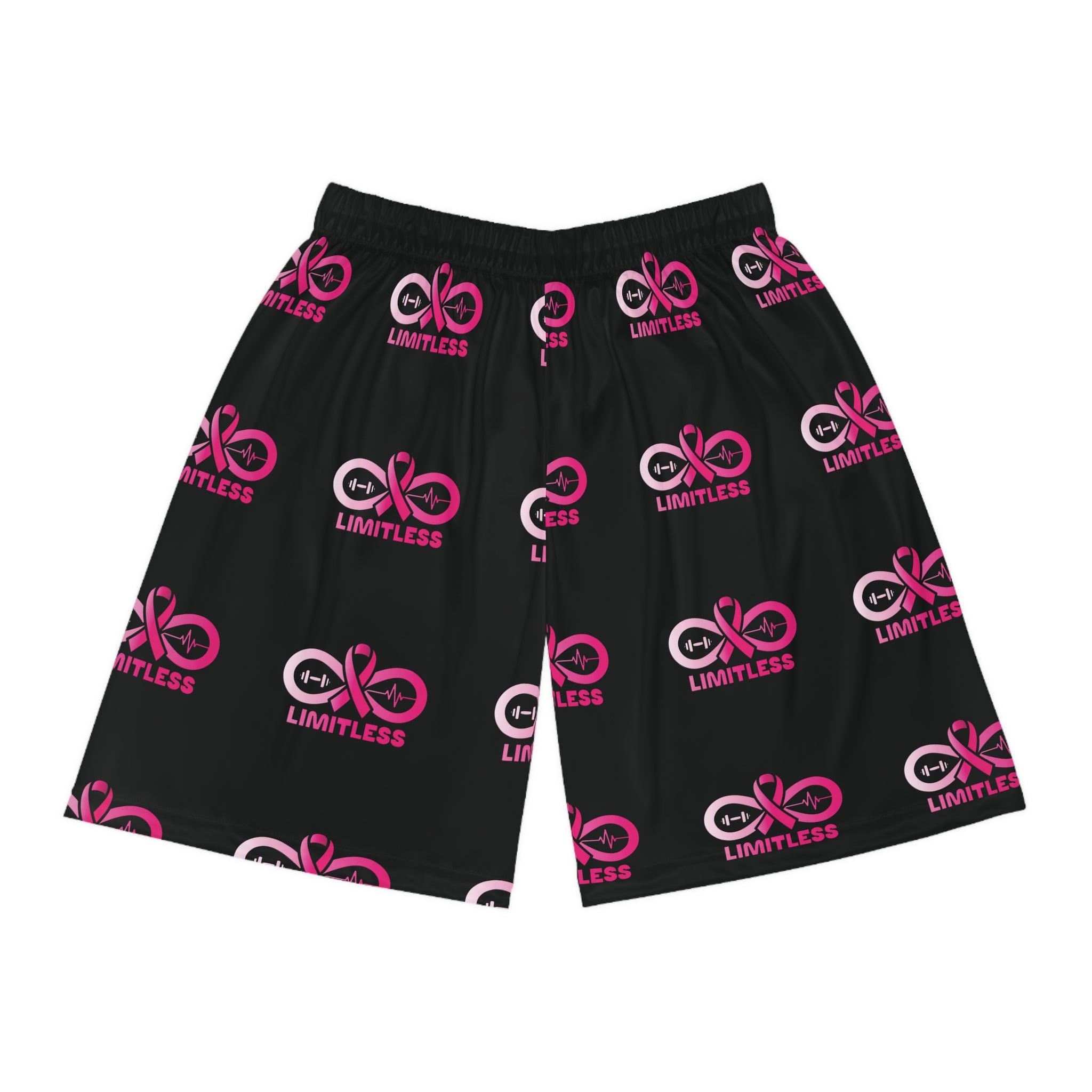 “Limitless” “Breast Cancer Awareness” Basketball Shorts (Black)