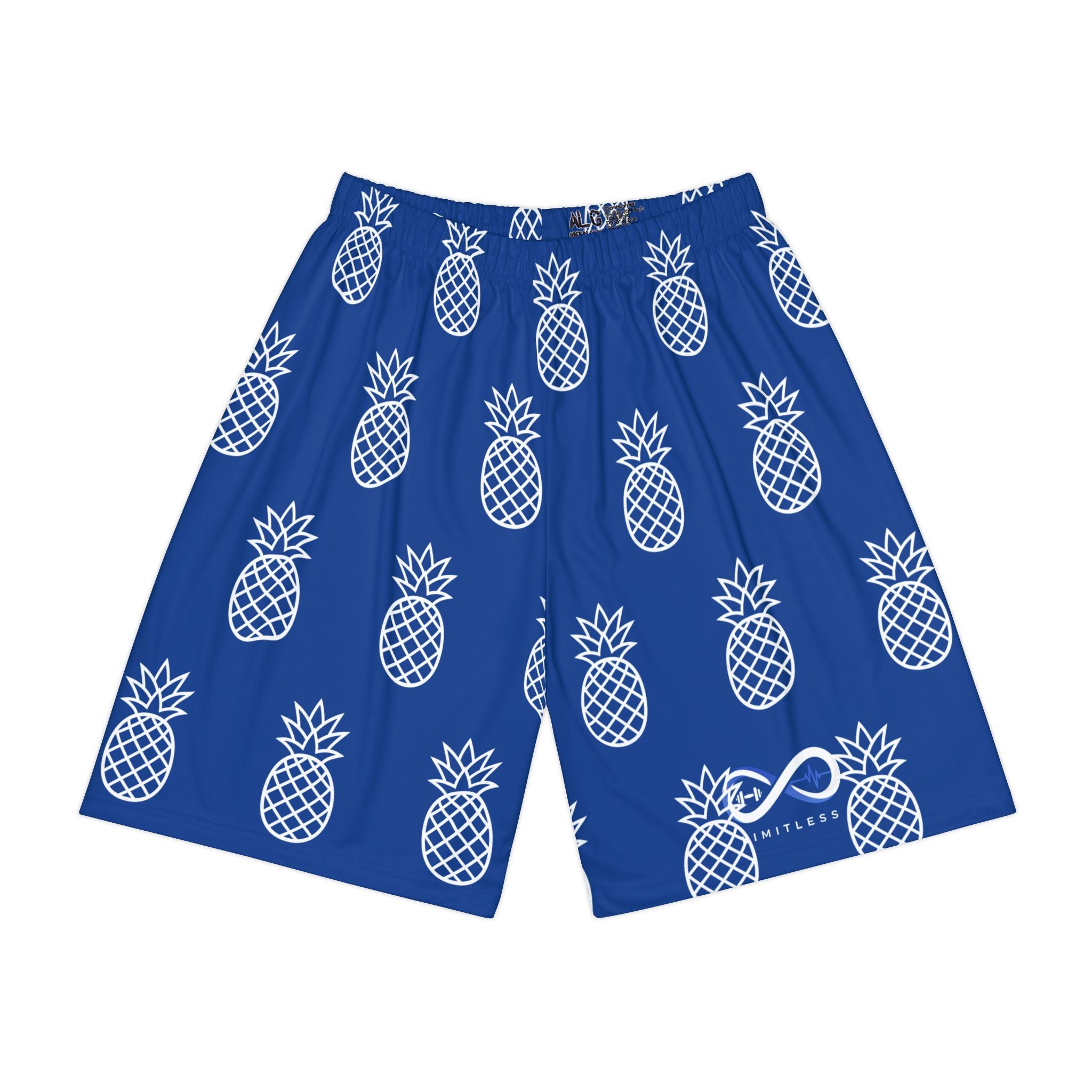“Limitless” Pineapple Basketball Shorts (Blue)