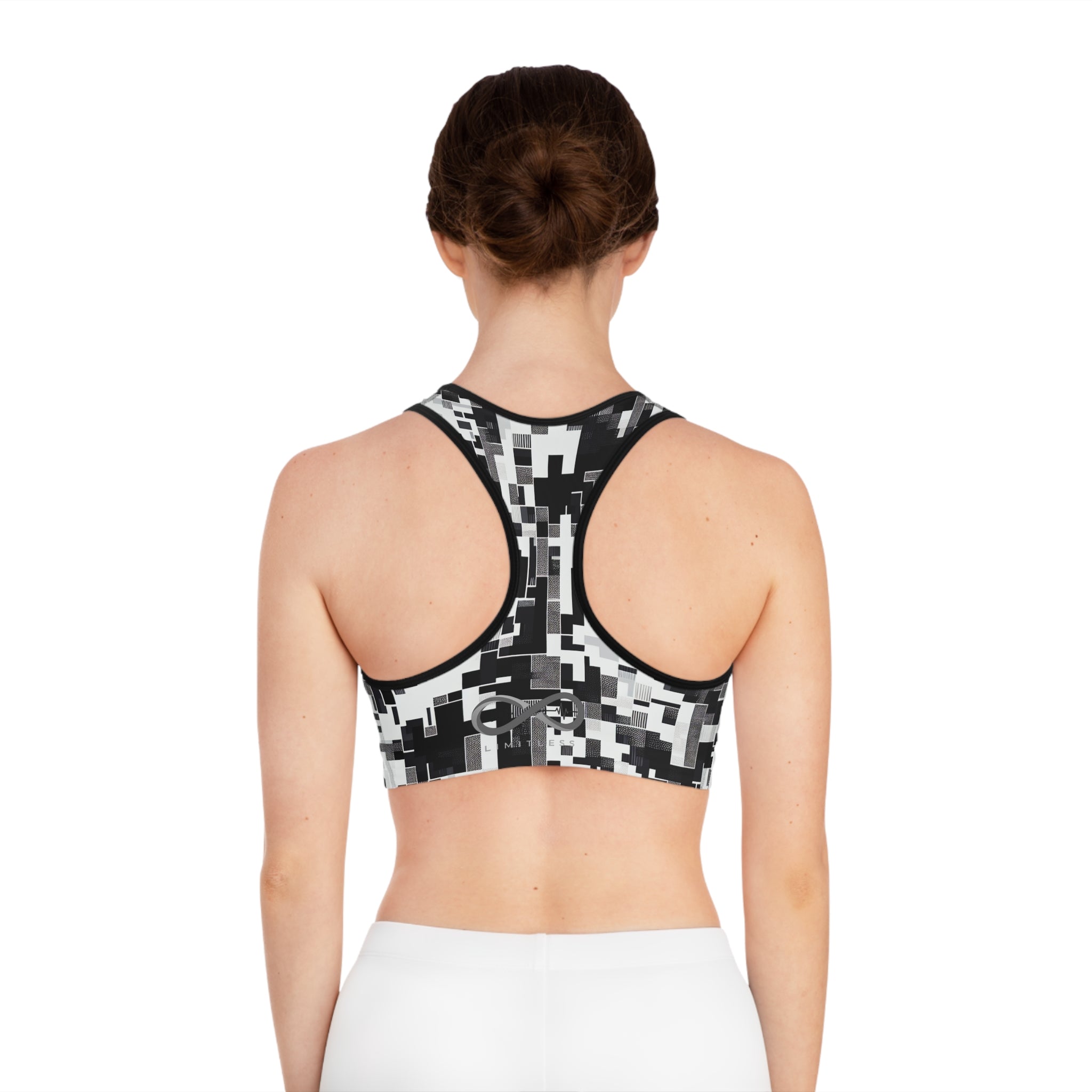 “Limitless” Digital Sports Bra (Black &White)