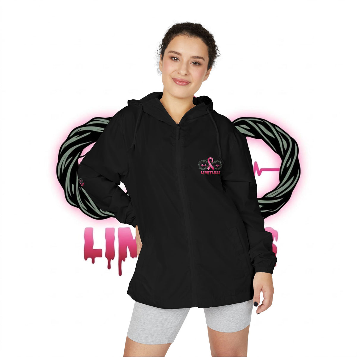 “Limitless” Breast Cancerween Unisex Windbreaker