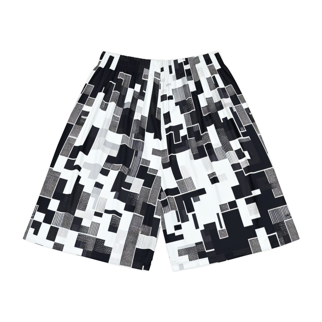 “Limitless” Digital Basketball Shorts (Black & White)