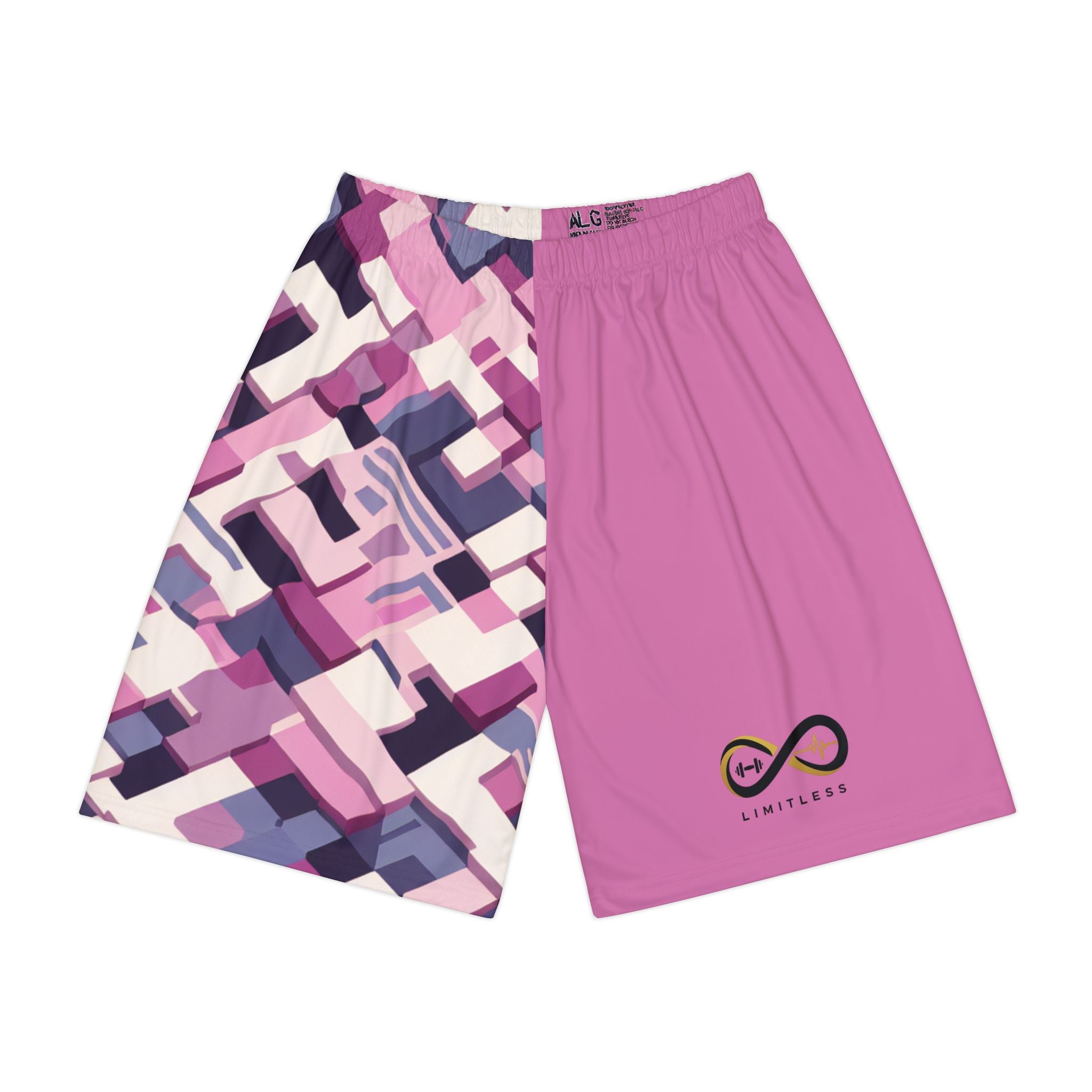 “Limitless” 50/50 Basketball Shorts (Pink)