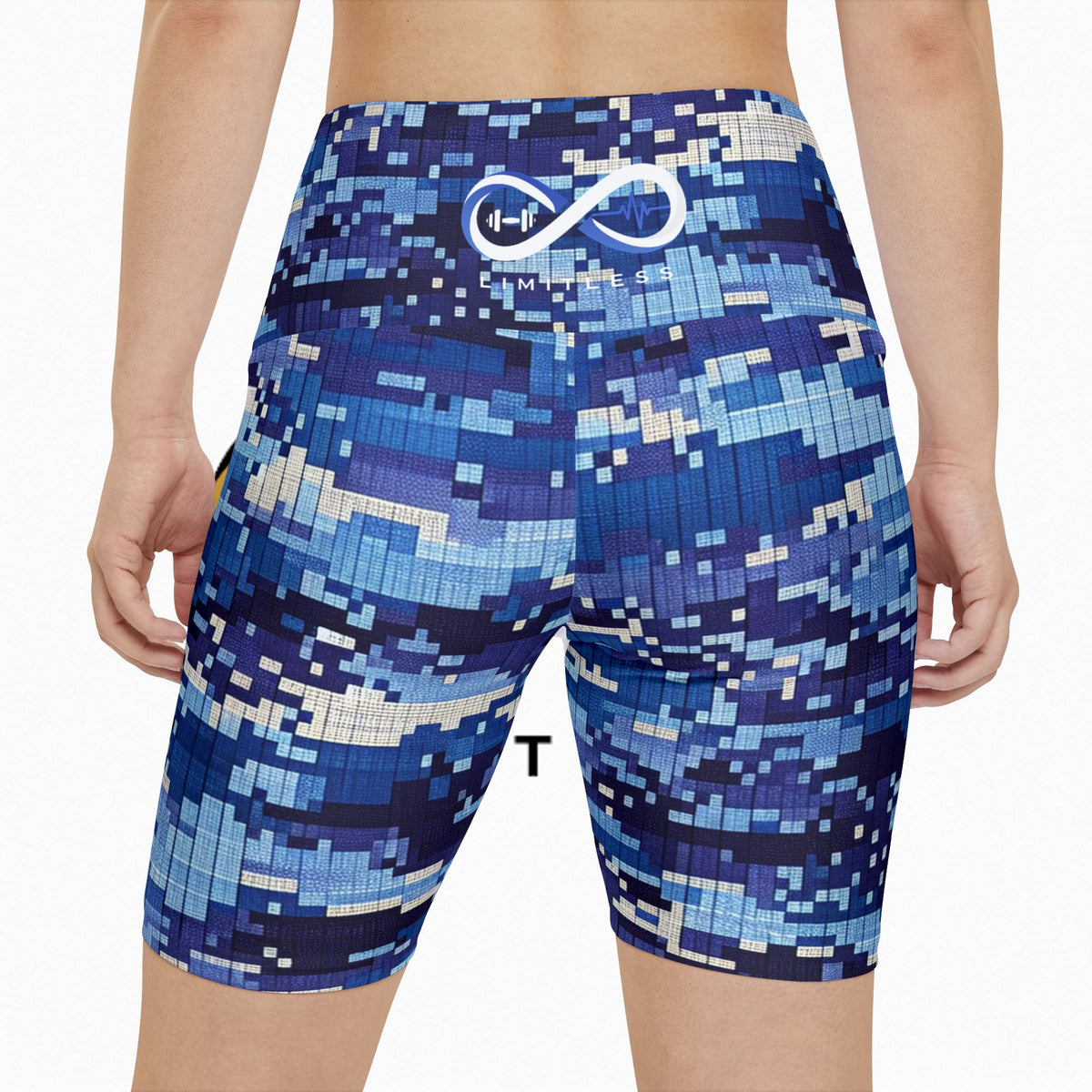 “Limitless” High-Waisted Digital Shorts (Blue)