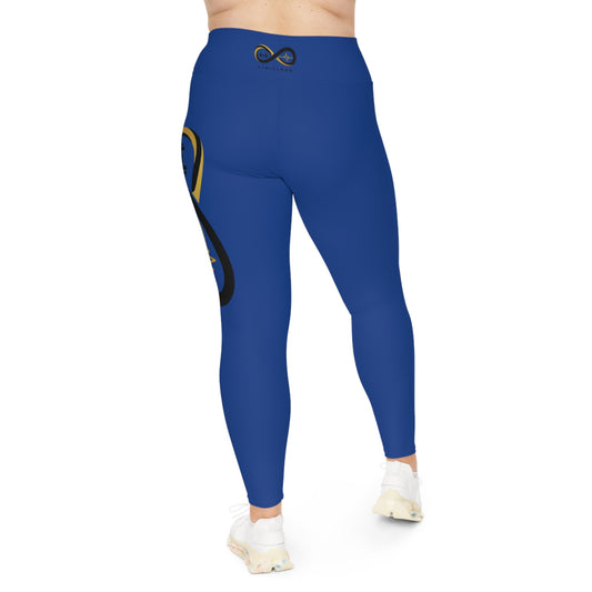 “Limitless” More to Love Leggings (AOP): Blue