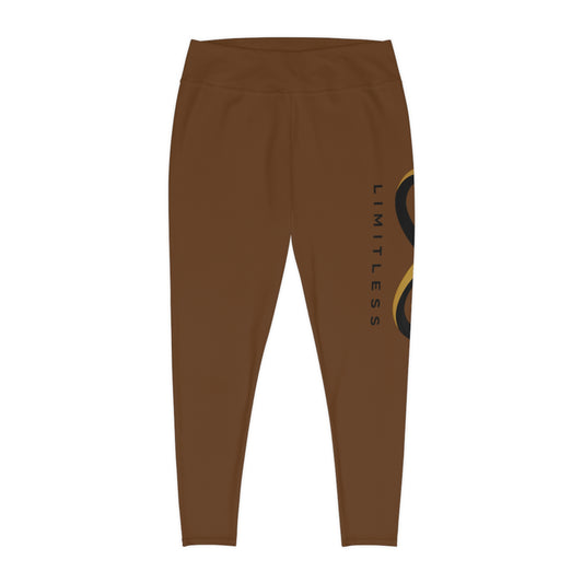 “Limitless” More to Love Leggings (AOP): Brown