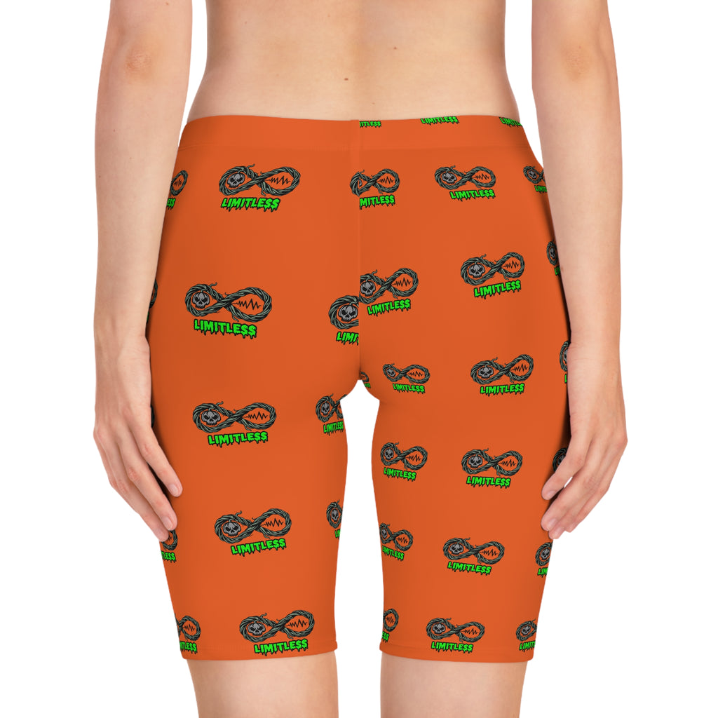 “Limitless” Halloween Women's Bike Shorts (Orange)