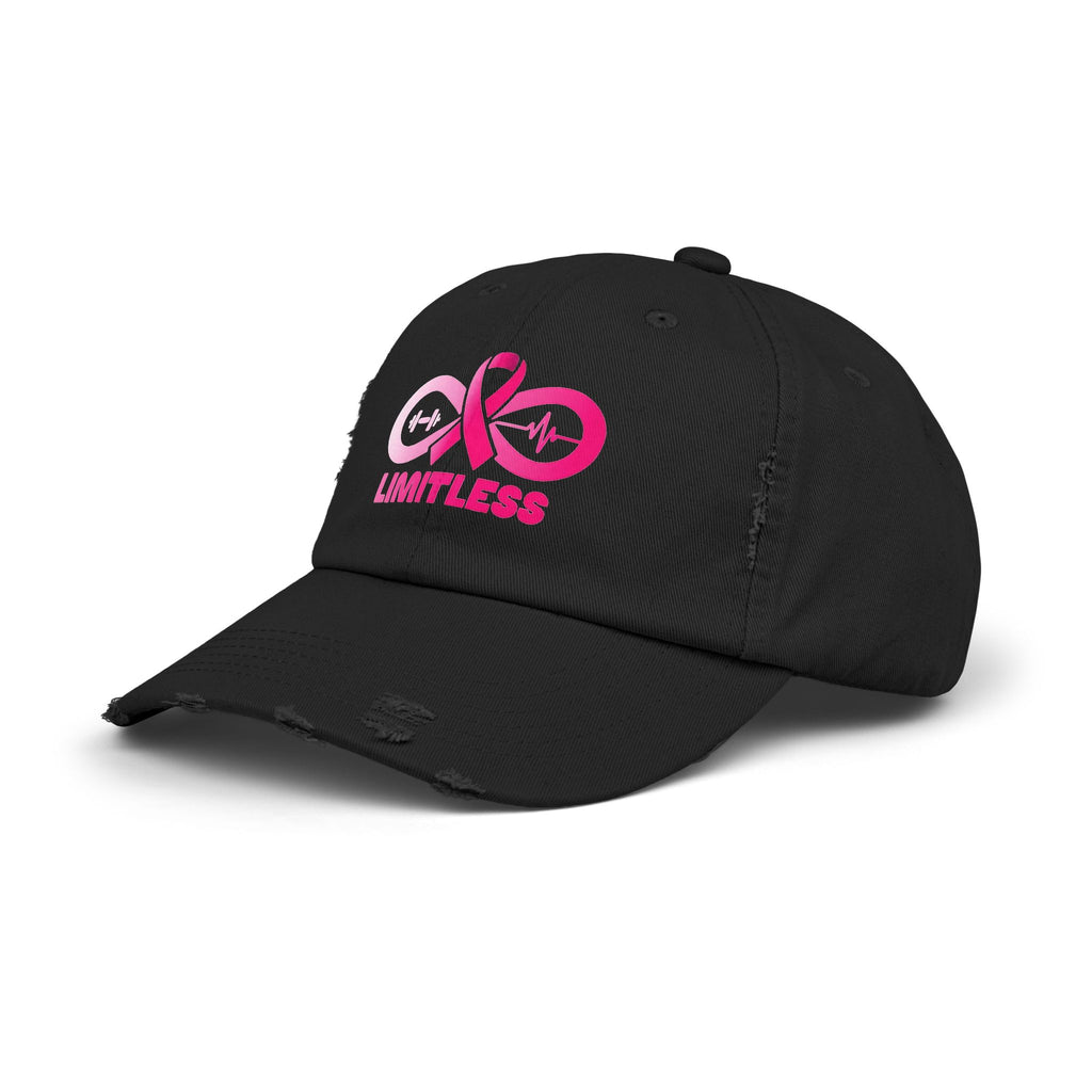 “Limitless” “Breast Cancer Awareness” Unisex Distressed Cap