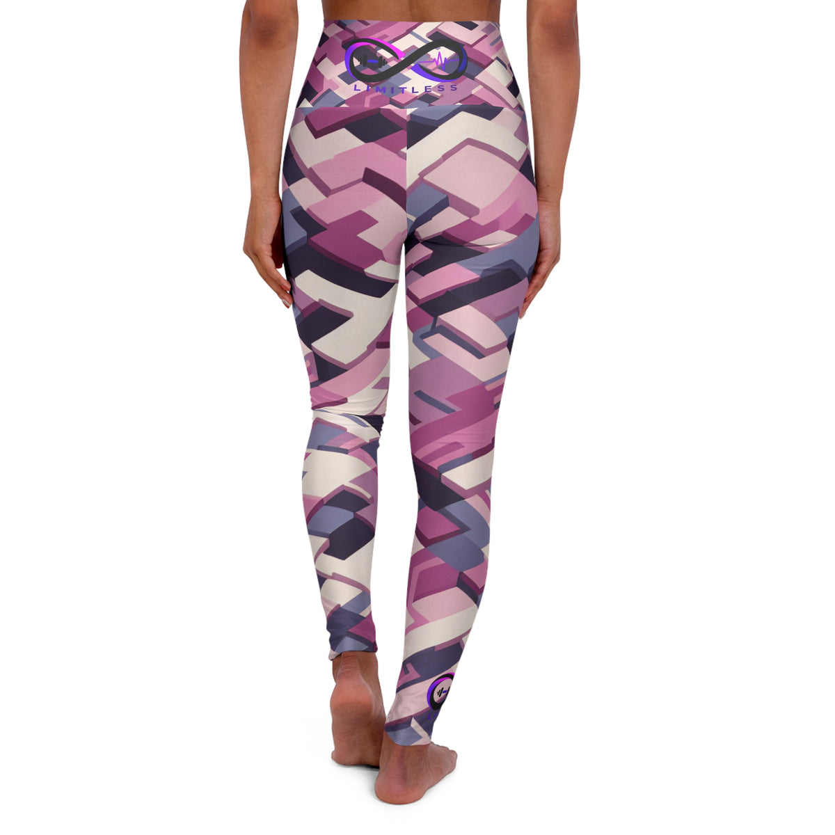 “Limitless” Digital High-Waisted Leggings (Pink)