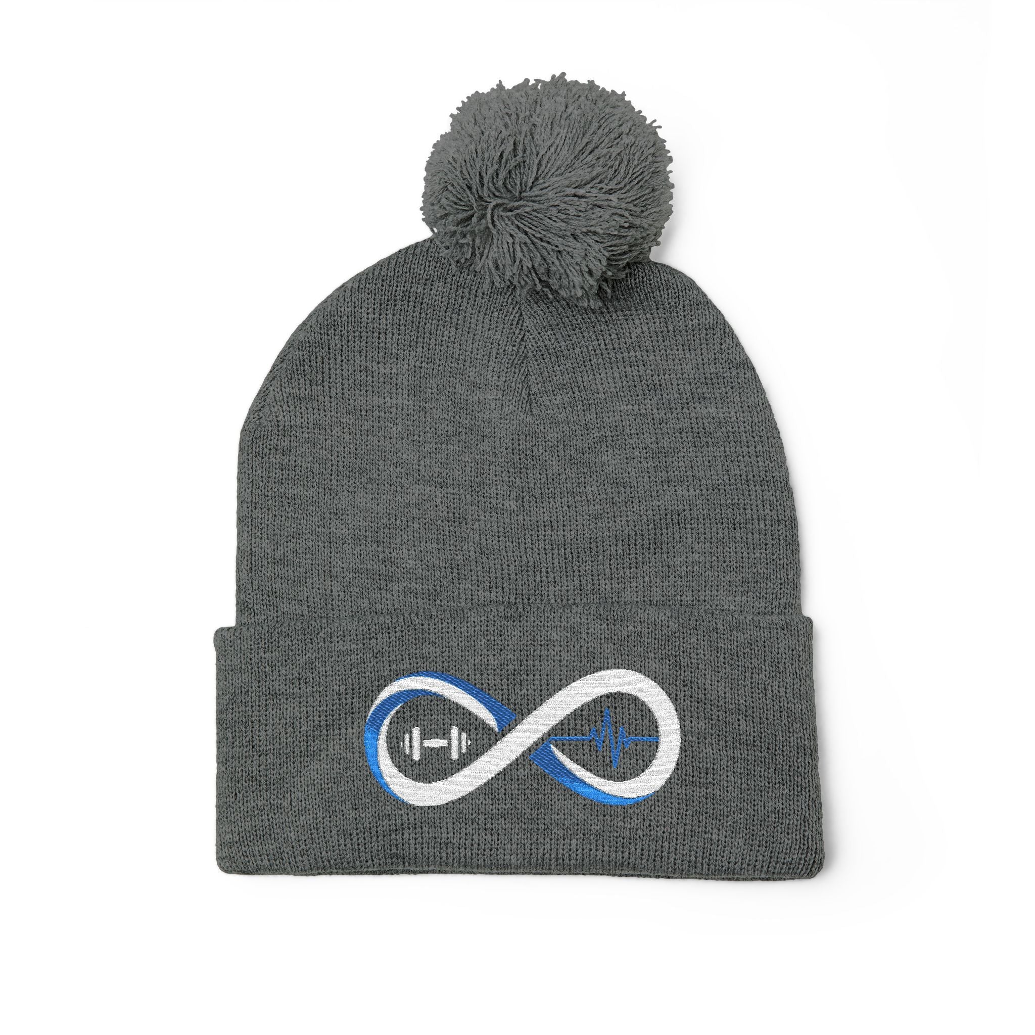 “Limitless” Pom-Pom Knit Cap (Embroidery)