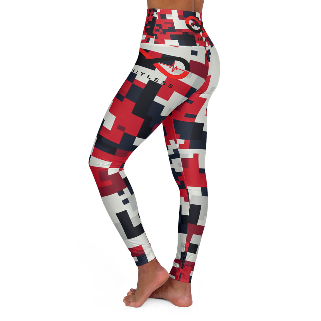 “Limitless” Digital High-Waisted Leggings (Red)