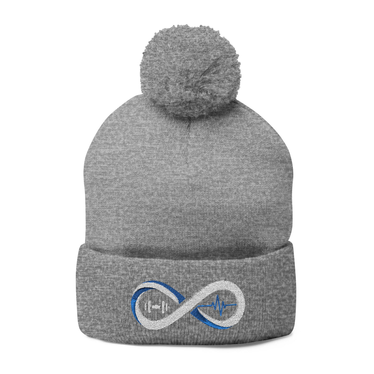“Limitless” Pom-Pom Knit Cap (Embroidery)