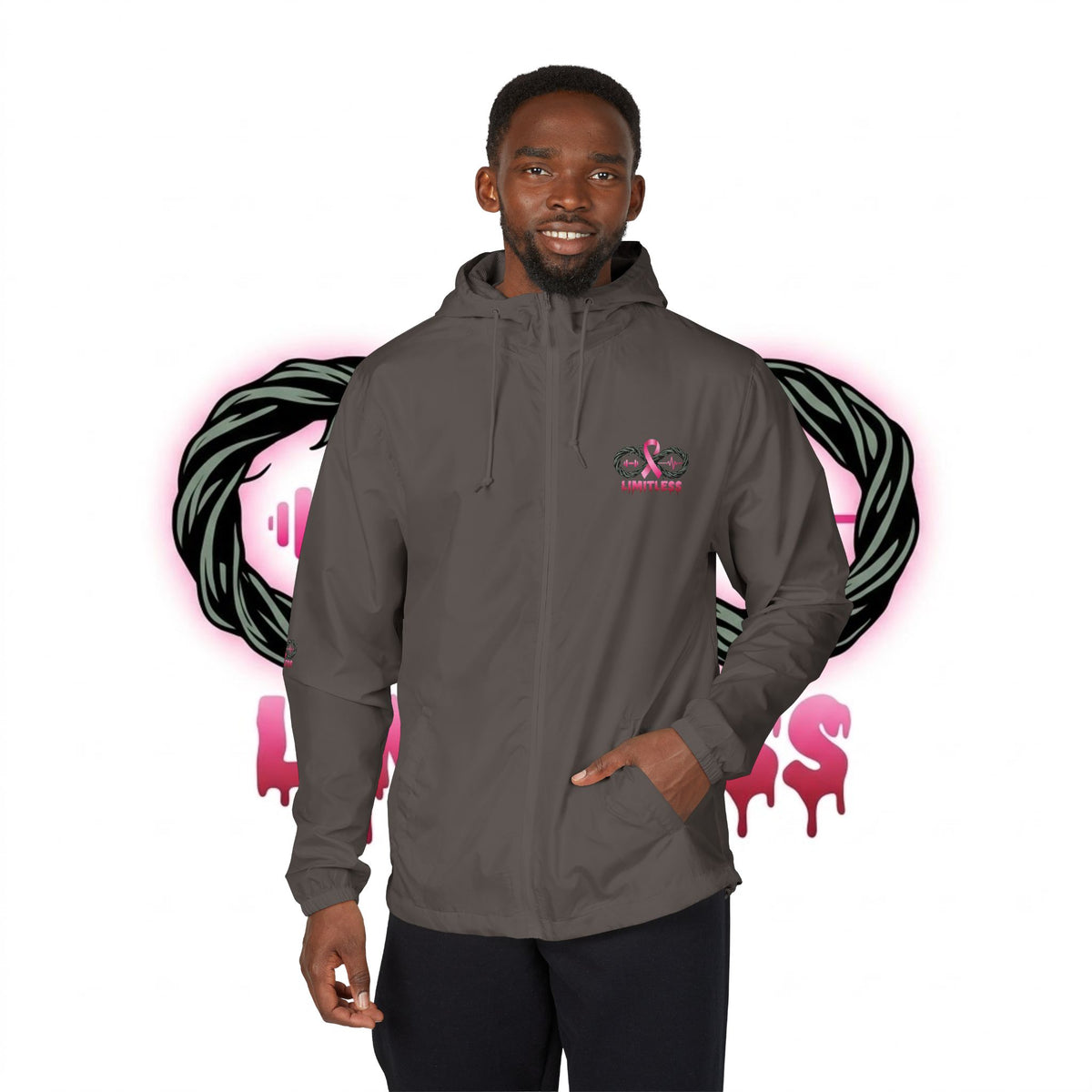 “Limitless” Breast Cancerween Unisex Windbreaker