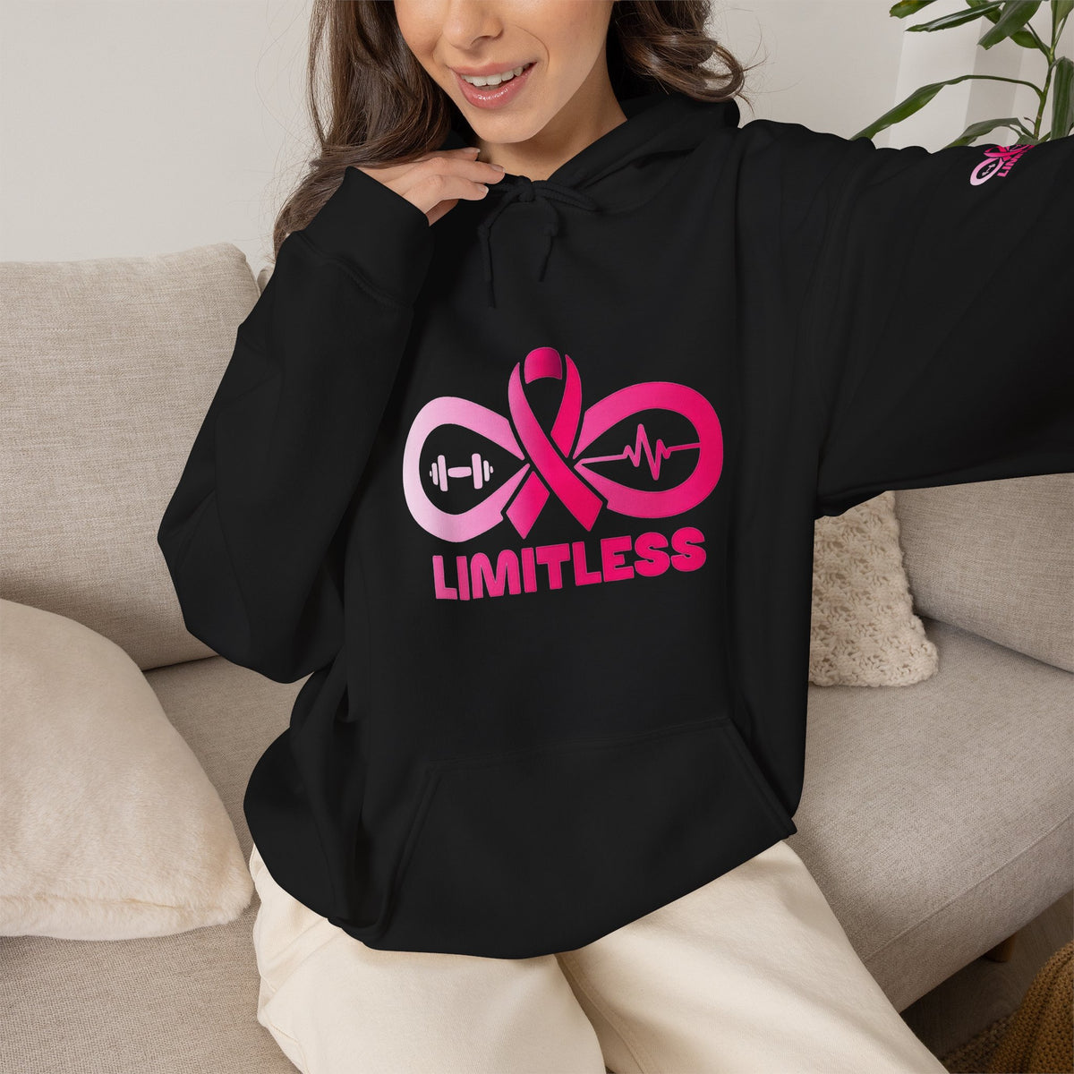 “Limitless” Breast Cancer Awareness Unisex Hooded Sweatshirt