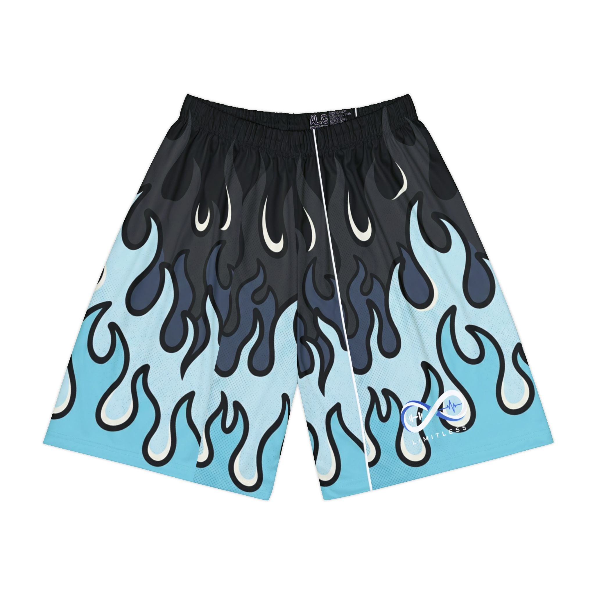 “Limitless” Flame Basketball Shorts (Blue/Black)