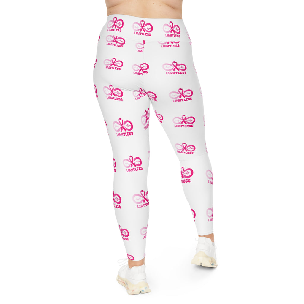 “Limitless” More to Love “Breast Cancer Awareness” Leggings (White)