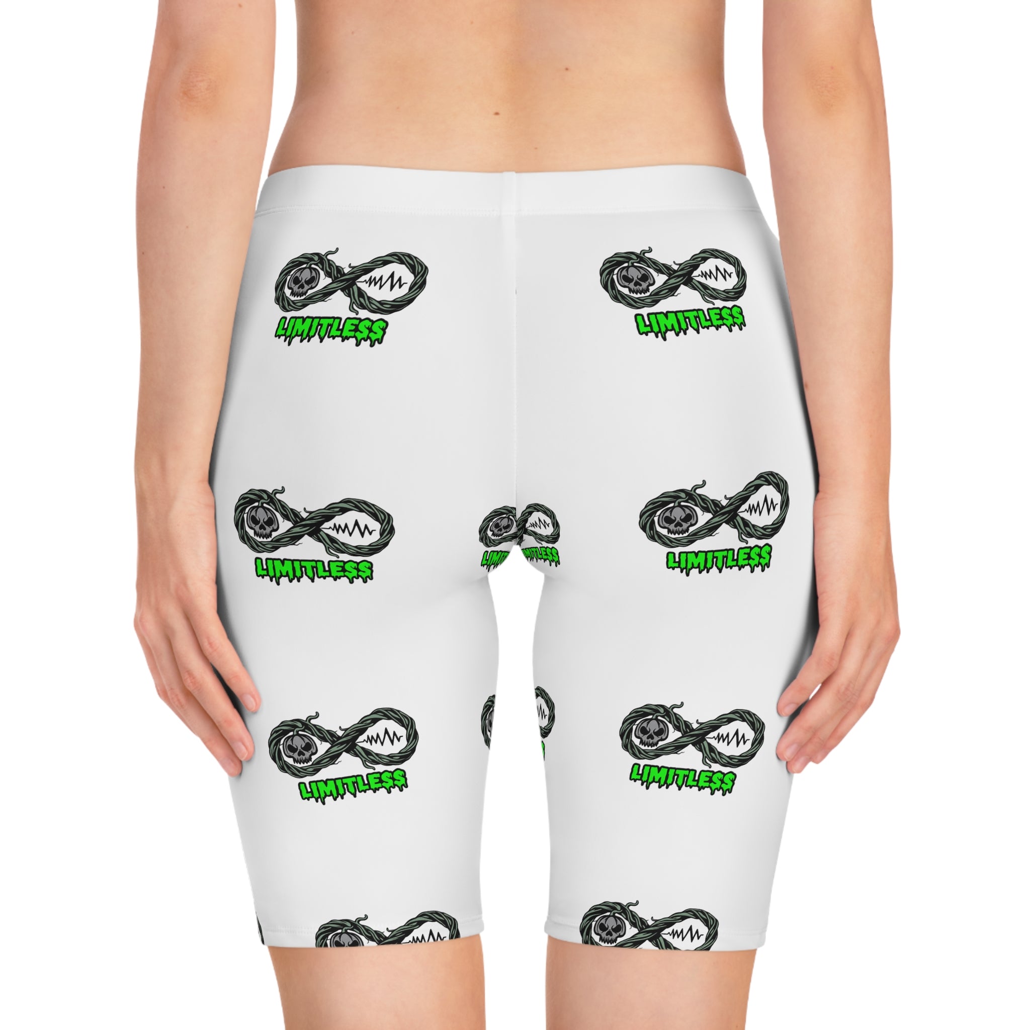 “Limitless” Halloween Women's Bike Shorts (White)