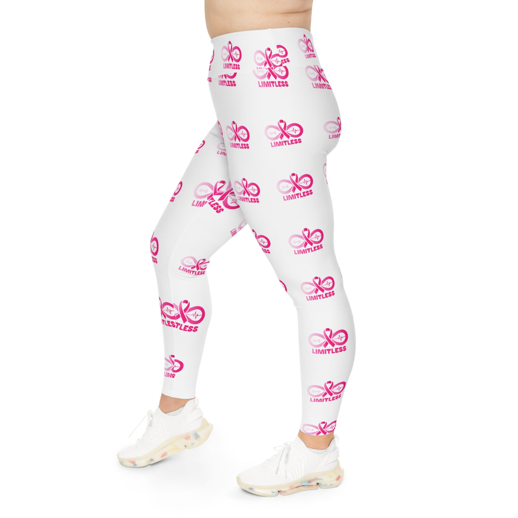 “Limitless” More to Love “Breast Cancer Awareness” Leggings (White)