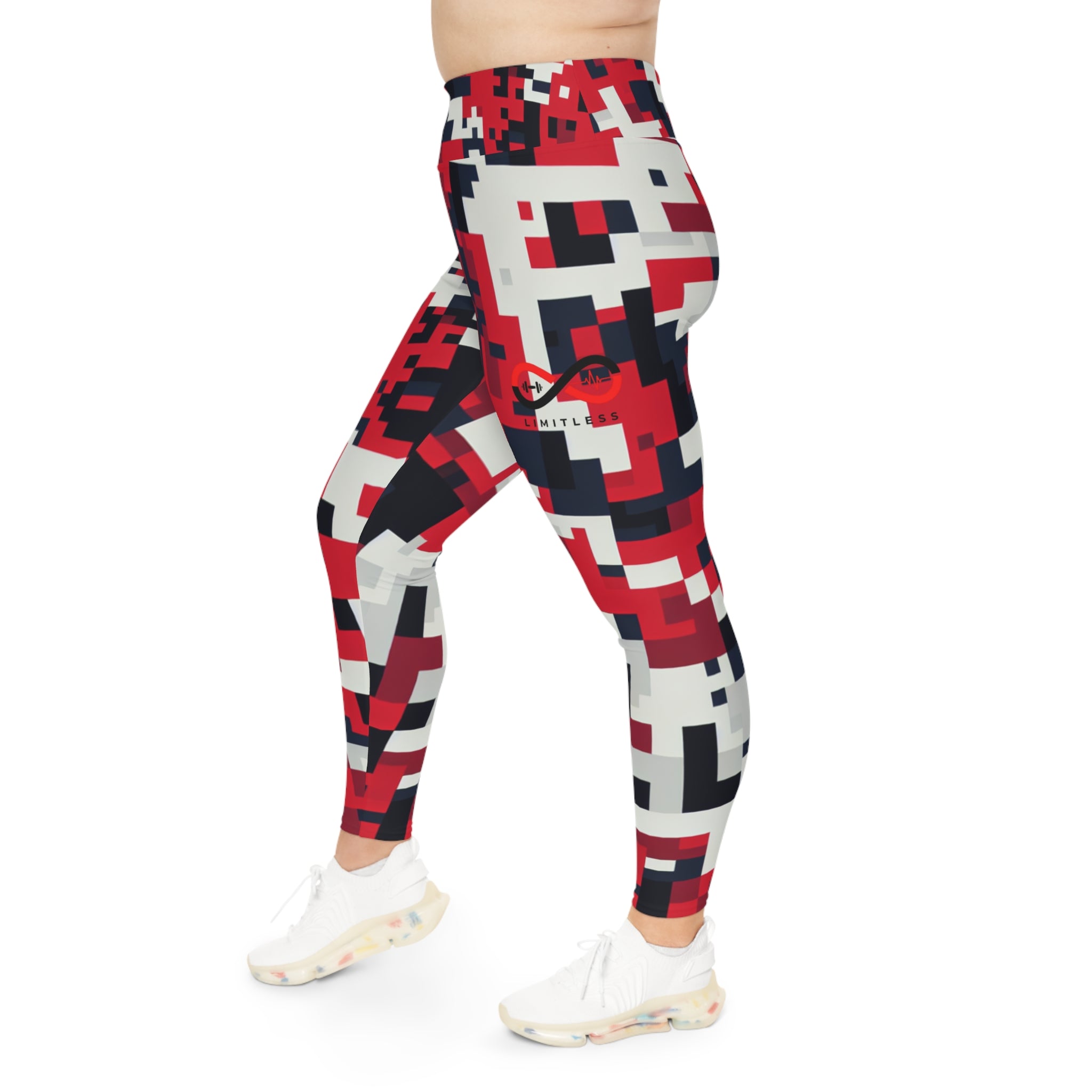 “Limitless” Digital More to Love Leggings (Red)