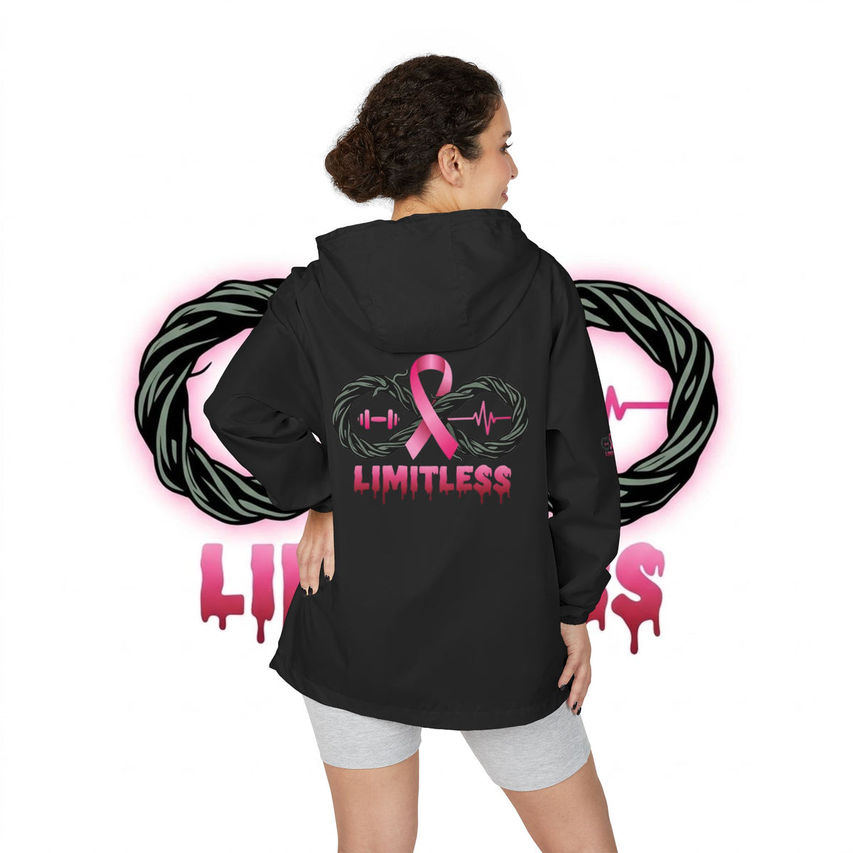 “Limitless” Breast Cancerween Unisex Windbreaker