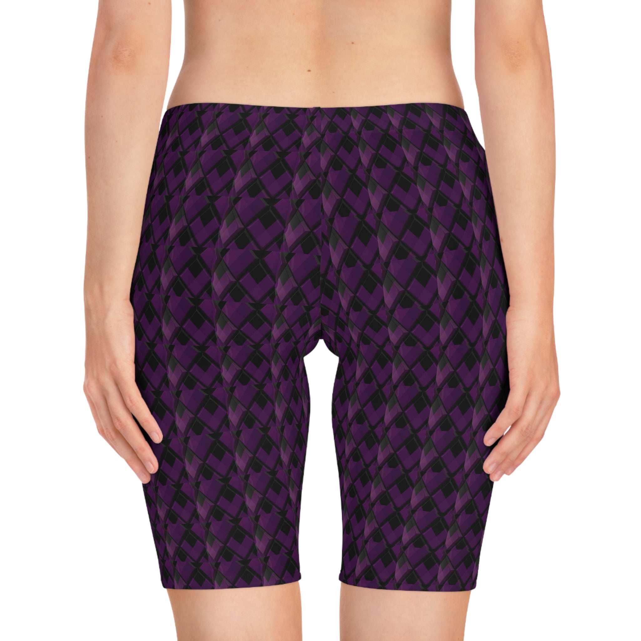 “Limitless” Diamond Women's Bike Shorts (Purple)