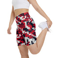 “Limitless” High-Waisted Digital Shorts (Red)