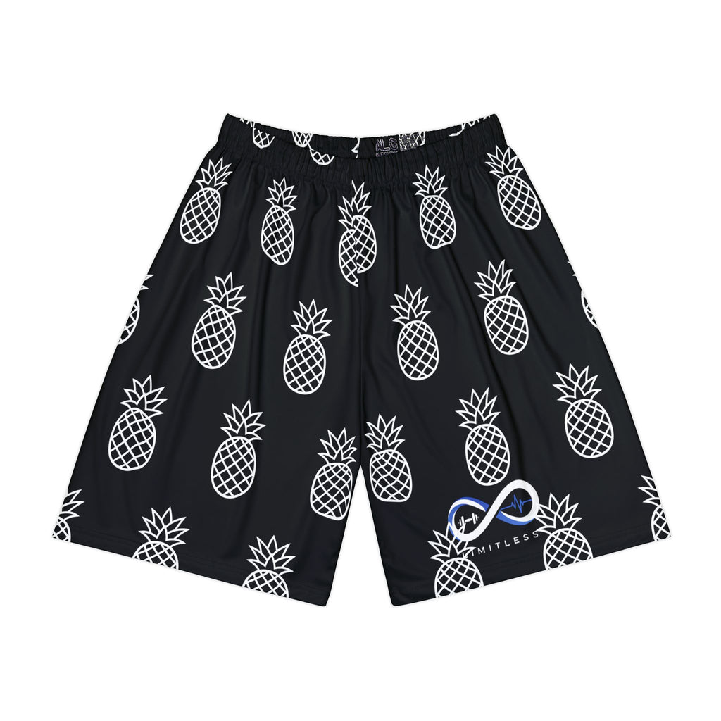 “Limitless” Pineapple Basketball Shorts (Black)