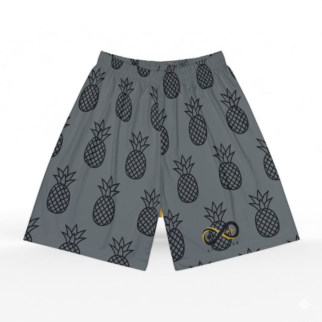 “Limitless” Pineapple Basketball Shorts (Grey)