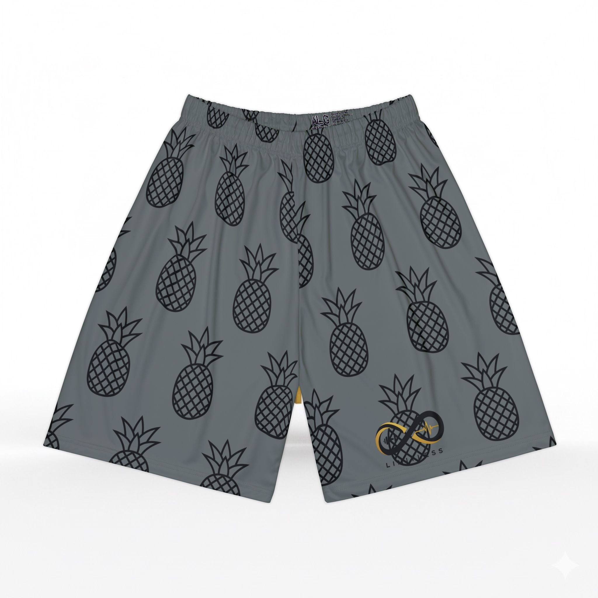 “Limitless” Pineapple Basketball Shorts (Grey)