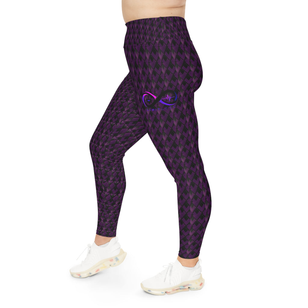 “Limitless” Diamond More to Love Leggings (Purple)