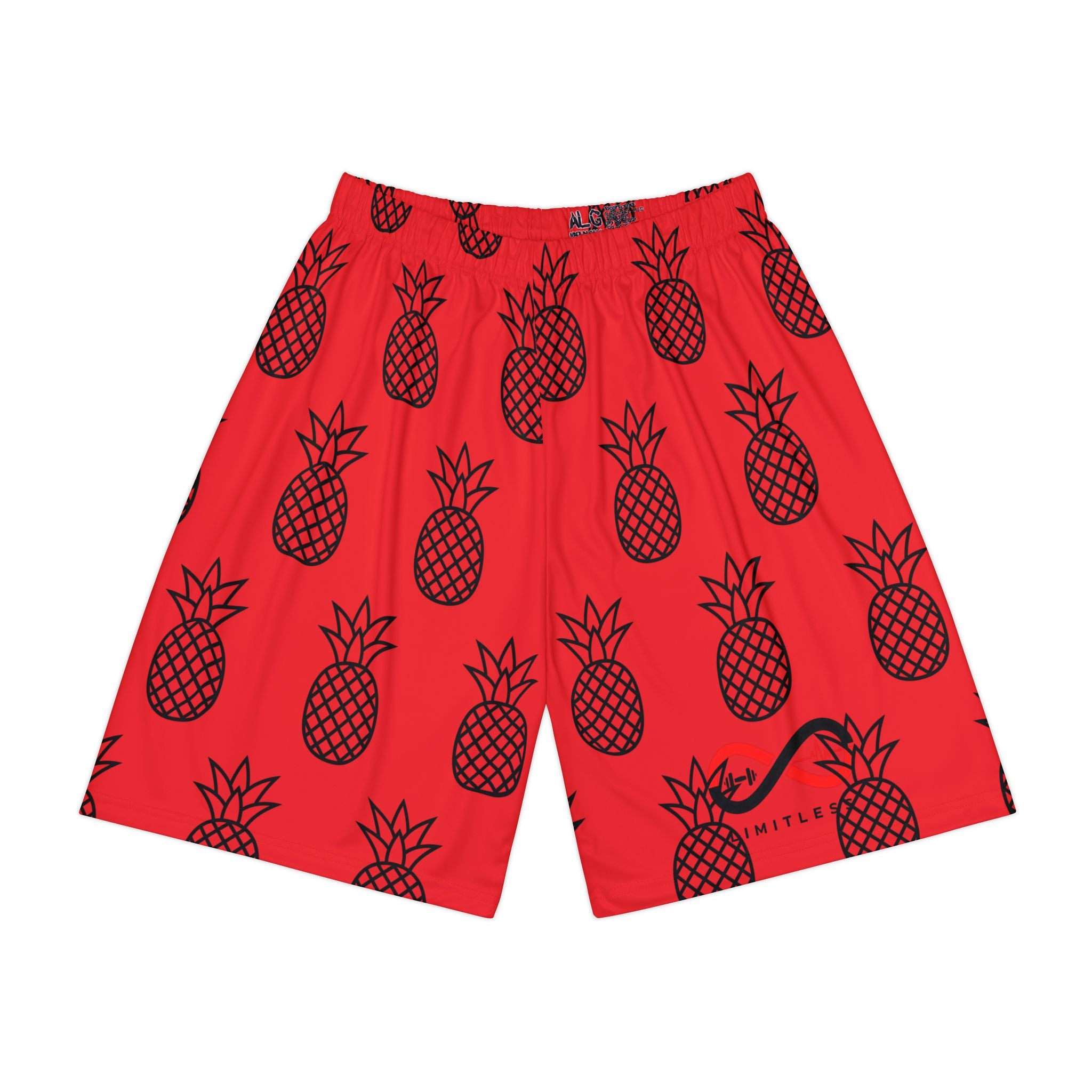 “Limitless” Pineapple Basketball Shorts (Red)